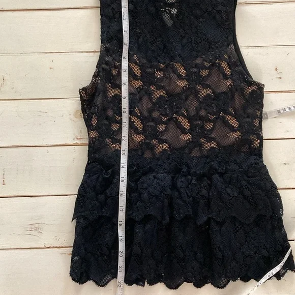 Peplum Cut Out Top in Black, Nightcap, 2 - Picture 4 of 8